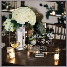 1pc Photo Guest Book Sign With Stand- Clear Acrylic Wedding Reception Sign With Holder, Snap A Photo Sign For Wedding Reception & Event Party Table Centerpiece Decoration Summer Birthday Gifts Beach Back To School School Supplies Room Decor