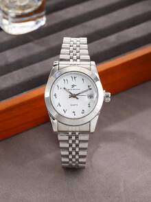 RICECGO Women's Classic Quartz Watch, Arabic Numerals, Ideal Gift For Daily Wear Or Special Occasions, Anniversary Gift, Back To School Gift - Silver - View 2