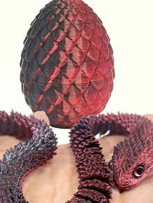 1/2/3/4/5件装新颖可动关节3D打印蛇形摆件，内含惊喜蛋，色彩缤纷，可作家居办公装饰桌面摆件，适用于各种房间装饰，可作雕像、桌面摆件、解压玩具、减压玩具，也是复活节、万圣节、圣诞节、感恩节、派对礼品的理想之选。 - 彩色 - 查看 9