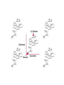 5 件空心花形不锈钢 DIY 珠宝配件、项链、服装、钥匙链吊坠，W433