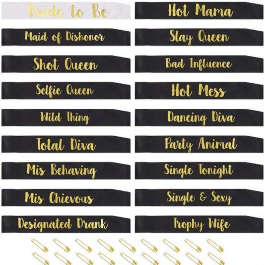 12pcs 1pcsBride To Be Sashes,11pcs Bridesmaid Sashes Set For Hen Night Party, Bachelorette Party Supplies, Wedding Ladies Night Out - 12pcs - View 1