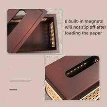 Vintage Rattan Desktop Paper Towel Holder Box, Home Dining Table, Bedroom, Living Room, Lightweight Luxury Tissue Box - Multicolor - View 4