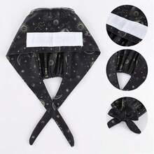 1 件时尚印花护士帽，手术帽，适合女/男医生、护士、美容院、宠物医院、管家，具有吸湿排汗带，抗菌防尘，星星印花设计，休闲风格，涤纶，适合所有季节、办公室、学校