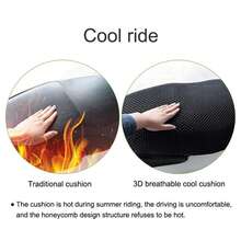 1PC电动自行车座套夏季防晒加厚电动自行车摩托车通用防水网罩隔热3D蜂窝座垫 - 黑色 - 查看 8