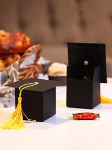 9 peças Caixa de Doces Criativa de Formatura (com adesivos), Lembrancinhas de Festa de Formatura, Caixa de Presente de Formatura 2025, Decoração de Centros de Mesa de Formatura com Borlas, Adequada para Cerimônia e Festa de Formatura