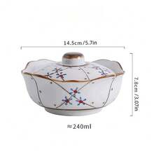 240ML 花式带盖碗，汤碗，沙拉，酸奶，燕麦片，碗，用于甜点，零食，谷物，冰淇淋，水果面条，意大利面，寿司，蒸蛋炖锅 - 用于微波炉，烤箱，洗碗机，家用器皿厨房，送给家人和朋友的绝佳礼物，学校用品