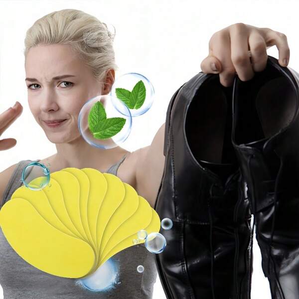100 pièces Autocollants éliminant les odeurs des chaussures et des pieds pour l'extérieur, autocollants désodorisants de chaussures naturels - autocollants rafraîchissants pour la désodorisation des chaussures
