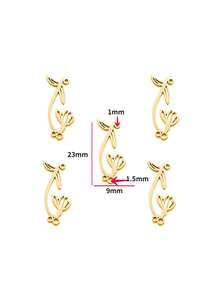 5 件空心花形不锈钢 DIY 珠宝配件、项链、服装、钥匙链吊坠，W433