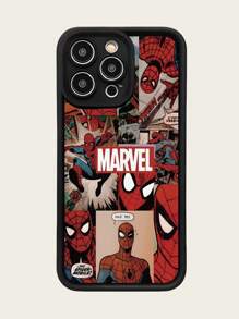Cartoon Marvel Spiderman weiche Silikon Hülle mit Metallrahmen kompatibel mit iPhone