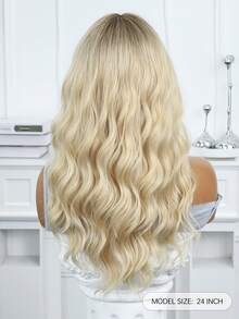 22吋長捲髮帶劉海假髮,自然柔軟的合成纖維頭髮更換假髮,適用於女性日常和派對使用