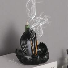 1 Stück Kreativer Lotus Blumen Räucherstäbchenhalter, Lotus Design Kunsthandwerk Diffusor aus Harz, geeignet für Meditation, Raumdekoration, Meditationshilfe, Innen-/Außenbereich Dekoration, ohne Duft, ohne Strom