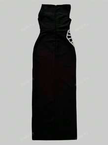 Vestido de vendaje con cuentas para mujer, ropa de Body ceñido sin mangas sexy para celebridad, fiesta elegante