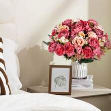 1/3PCS 人造花-丝绸牡丹、假植物、家居、餐厅、客厅、户外花园装饰、母亲节礼物、生日礼物、毕业季礼物、婚礼季、插花艺术、摄影道具、秋季、春季、花瓶、花墙、花环、新娘花束、婚礼装饰、DIY 花环材料、生日派对装饰材料、家居装饰配件、情人节。