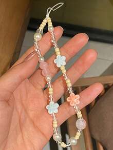 复古陶瓷花相机或手机吊饰 - 小巧精致，完美的节日配饰