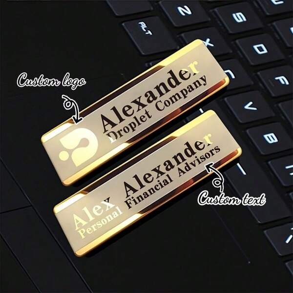 1pc Customizable Professional Lapel Pin, Stainless Steel Material With Engraved Plain Logo And Name Text, Suitable For Office, School, Hotel, Company, Hospital And Other Multilingual Scenarios With Different Names, Titles And Company Badges, Durable, Colorful, Cute, Adorable, Funny, Kawaii, Y2K, Stylish, Unisex, Casual, Custom, Personalized, Unique, Customized, Ideal Gifts For Him, Ideal Gifts For Her, Her, Boyfriend, Girlfriend, Family, Friends