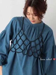 1 Pezzo Nuova Moda Dolce Ragazza Top Corto Semplice Con Perle Finte