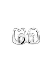 1Pc14k Copper Hollow Heart Cutout Clip-On Tooth Jewelry, Y2K Grillz Valentines