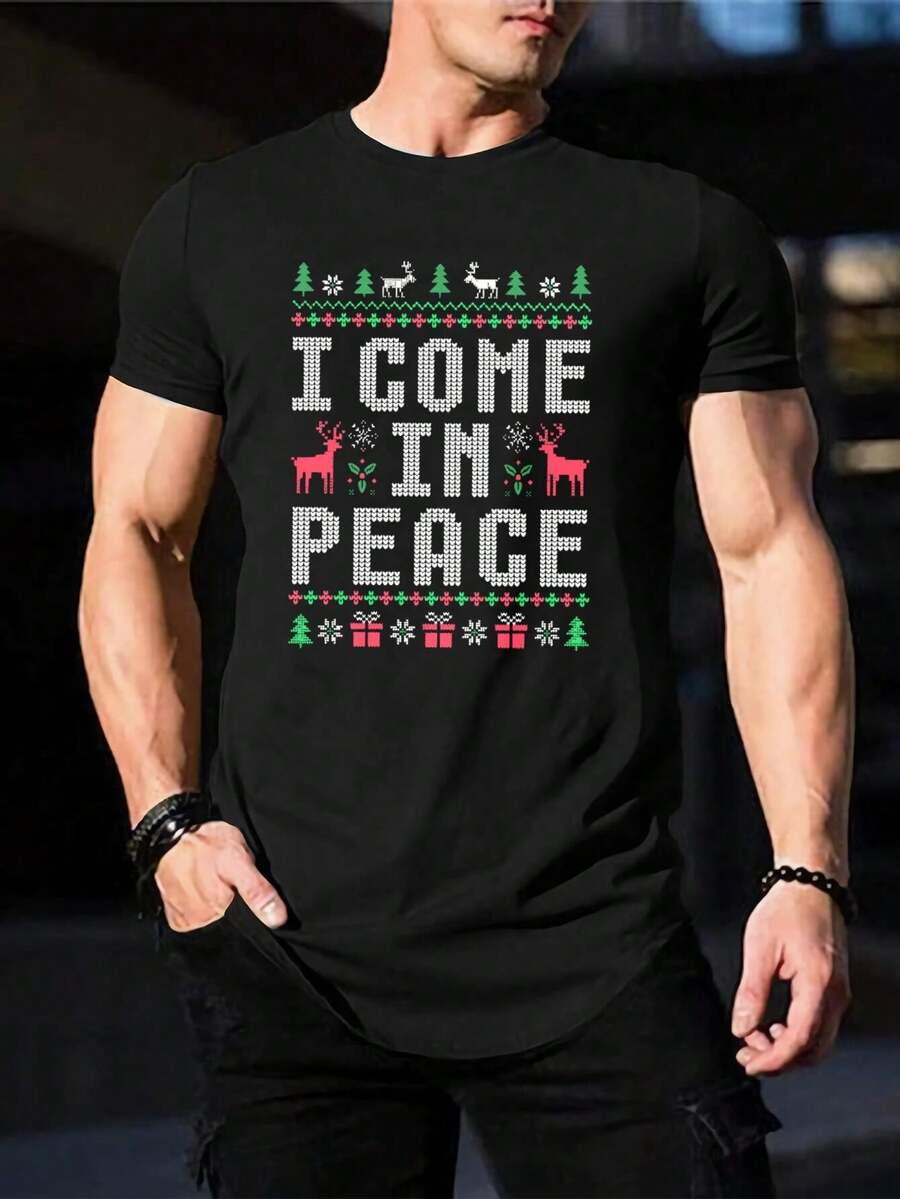 Camisetas navideñas para parejas divertidas y feas - Camisetas a juego para hombres y mujeres - Ropa para fiestas navideñas - Mejores ideas de regalos - Negro - Ver 1