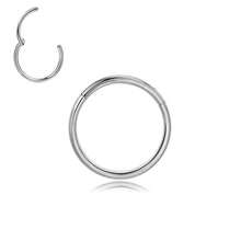 Aros para la nariz de acero inoxidable de titanio 316L, aros dobles brillantes para la nariz de 16G/18G/20G con bisagra y CZ, joyería de piercing para septum, cartílago, hélix, rook, trago y daith de 8mm, 10mm y 12mm - Juego de 3 anillos para la nariz - Ver 19