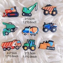 12 piezas Encantos de zapato de la serie de automóviles caprichosos - Encantos de decoración de zapatos para zuecos, jigs, diapositivas de burbujas, sandalias - Camión de bomberos, vehículo de ingeniería, accesorios de PVC de colores para automóviles para hombres y mujeres, alfileres de zapato, encantos de automóviles, regalo perfecto de Navidad, cumpleaños, recuerdos de fiesta, suministros de manualidades DIY - Multicolor - Ver 6