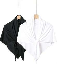 2pcs Women Triangle Non-Slip Jersey Hijab,Islamic Solid Casual Underscarf Liners, Comfortable Breathable Sports Headband, Suitable For Daily Wear,Women Abaya For Dress - 2-piece Triangle Headscarf - View 16