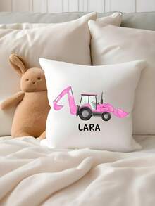 Personalisierter Kinder-Bagger Kissenbezug - beidseitig Muster, personalisiert mit Foto/Text/Name, dekorative Kissenbezüge, personalisierte Kissenhüllen, ideal als Geschenk und Geburtstagspräsent für Kinder