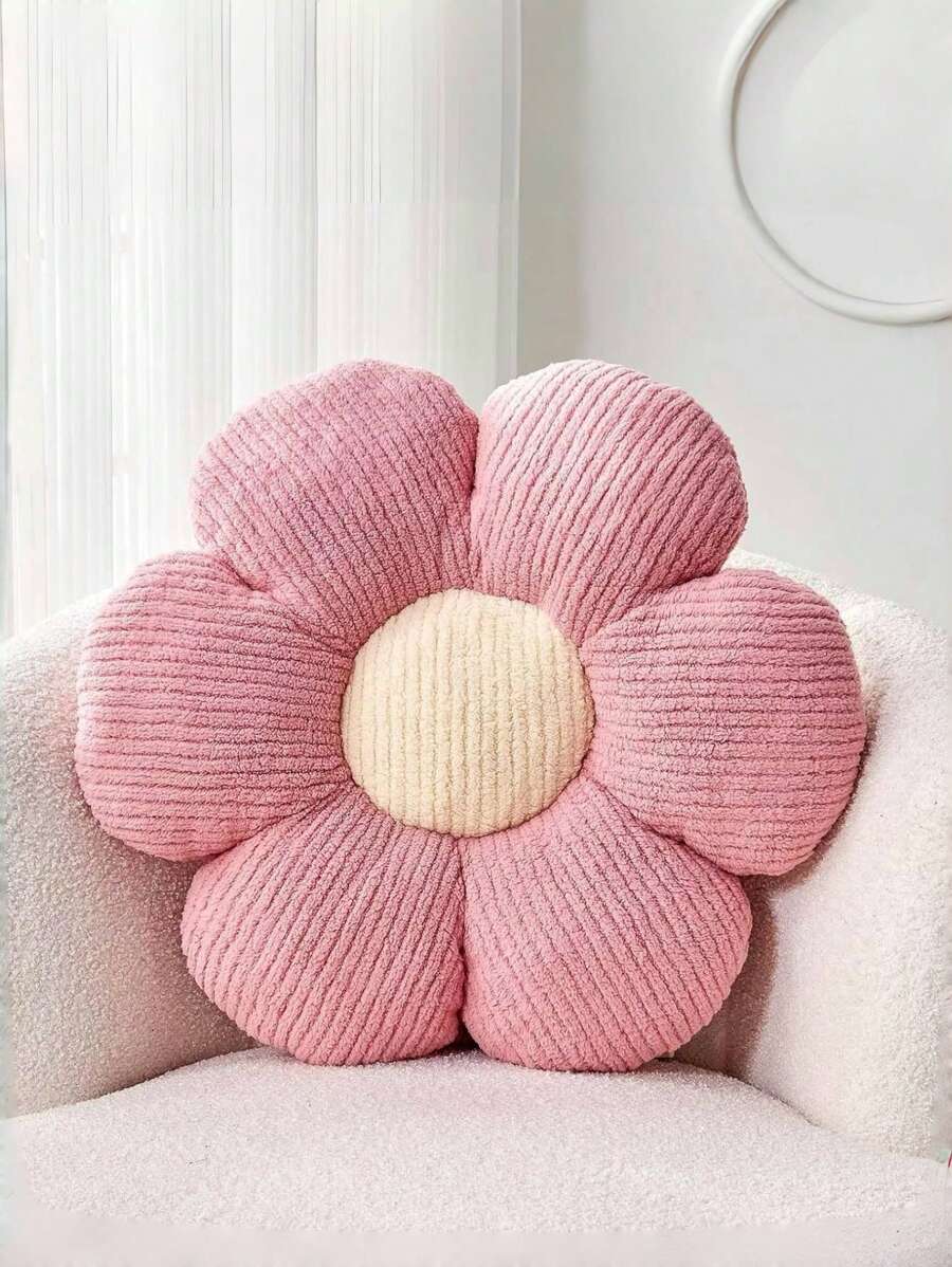 Blumenkissen für Heimdekoration, süß geformtes Bodenkissen, ästhetisches Plüsch-Dekokissen für Bett, Sofa und Couch