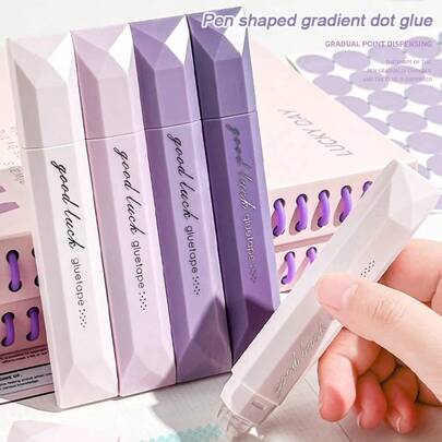 4 PIEZAS de cinta adhesiva de doble cara con puntos, adhesivo sin costuras giratorio 360°, apto para usar en álbumes de recortes, manualidades DIY, vuelta al colegio, artículos de oficina, diarios hechos a mano y proyectos artísticos