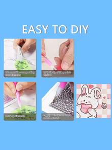 1 conjunto de kit de pintura de diamante de desenho animado, sem moldura, kit de pintura de bordado de diamante de desenho animado fofo para adultos, kit de mosaico adequado para iniciantes adultos, ponto de diamante 5D adequado para adultos, decoração de casa faça você mesmo fácil, presente de arte com pedras preciosas