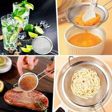 Food Filter, Household Kitchen Filter, Noodle Filter, Large Stainless Steel Dumpling Filter, Fish Juice/Soybean Milk Filter Screen, Oil Filter, Funnel - Stainless Steel Mesh Filter - Silver - View 4