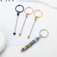10/20pcs Openable Key Chain Beading Stick Set, Blank Beaded Elegant Key Rings For Phone Chains, Bag Chains, Clothing Decor, Party Favors, Holiday/Birthday Gifts, Beading Cup Pendant Accessories