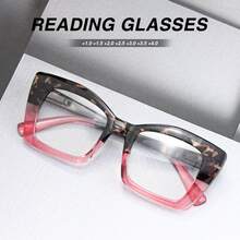 4pcs Big Frame Fashion Leopard Print Reading Glasses, Gradient Lenses Comfortable Presbyopic Glasses With Quality Spring Hinges - Multicolor - View 7