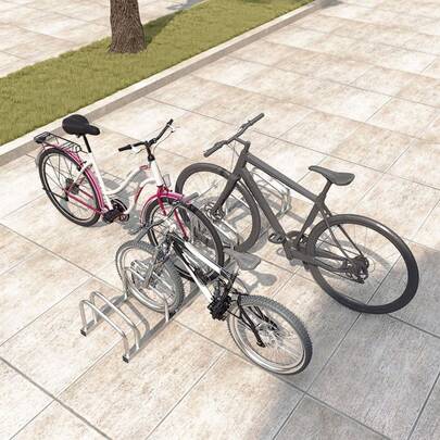 YARDIN Fahrradständer für 2 Fahrräder | Stahl-Multi-Aufstellständer | Rostfreier Ständer für Mountainbike, Trekkingrad & Cityrad | Boden- und Wandmontage | Silber/ Schwarz