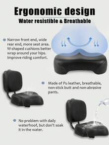 GLDYTIMES Oversized Electric Scooter Saddle With Backrest - Comfortable Wide Bike Seat Cushion Replacement, Extra Wide Bicycle Seat Wing Ergonomic Design, Shock Absorbing, Waterproof, Universal