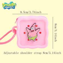 SPONGEBOB 1PC/2PCS SpongeBob SquarePants Officially Licensed SpongeBob DIY Silicone Bag Waterproof Wearproof Coin Purse Headphone Bag Cute Cartoon Carry-On Bag Birthday Gift For Friends Family