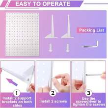 Peg Board Display Stand For Vendors With 12 Hooks Metal Tabletop Pegboard Display Stand For Craft Shows 17" X 13" Retail Display Racks Peg Board Organizer Holder White - Black 1 Display+12 Hook - View 5