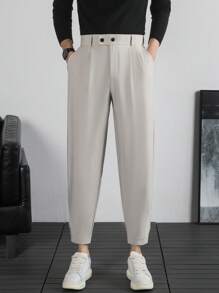 Herren Loose Straight Leg Slim Fit seidig weiche Fallhose, 9-minütige Hose, lässige Fließhose