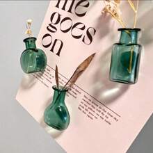 5pcs Mini Glass Vase Fridge Magnets,Mini Vase Ornaments, Home Decoration Pendants, Refrigerator Magnets, Vintage Style Flower And Cat Whisker Holder – Table Decorations Unique Gift For Her, Birthday Graduation,Housewarming, Pet Lover (Not Included Plant)