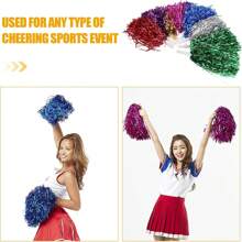 15pcs Glitter Cheerleader Pom Poms - Lightweight , Perfect For Dances, Celebrations And Sports Events Decoration House Storage Home Garden Decoration Holiday Celebrations Birthday Parties Banquets Tea Parties Exquisite Crafts Fashion Match Wedding Summer Gifts Beach Back To School School Supplies Room Decor