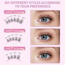 Mlen Diary 睫毛簇，132 件 C 卷 10-13 毫米独立睫毛，DIY 漫画睫毛，可重复使用的自然蓬松睫毛，在家睫毛簇、睫毛簇、独立睫毛、睫毛、假睫毛