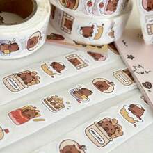 2st 500pcs/Roll Capybara Stickers - PVC, Self-Adhesive Decals With Cute Animal Designs, Glitter Finish, Perfect For Laptops, Scrapbooks, Phones, Skateboards, Guitars - Ideal For DIY Projects And Holiday Gifts, Notebook Stickers|Playful Decals| Stickers - Multicolor - View 7