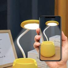 LED Eye Protection Desk Lamp Pen Holder Touch Bedroom Student Learning Reading Bedside Lamp Charging Desktop Night Light