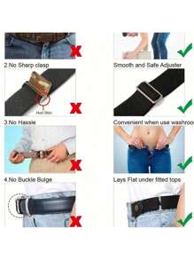1pc Elastic Waist Belt Adjustable No Buckle Belt For Jeans Pants Invisible Stretch Belts For Women & Men,Slimming Waistband - Buckle-Free Comfort, Adjustable & Elastic, Perfect For Jeans And Pants - Enhance Your Silhouette,Vintage Elastic Belt – No-Buckle, Invisible Fit For Men & Women, Comfort Stretch, Universal Size
