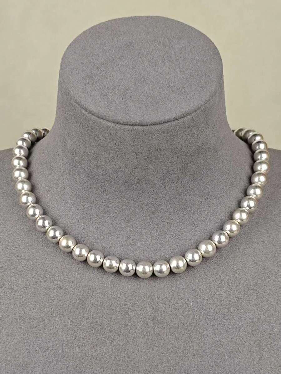 1 Stück glitzernde Perlen Halskette, retro Silber zur Zurschaustellung klassischer Schönheit