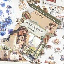 Vintage Floral Sticker Book - Quirky Paris Scenes, Eiffel Tower & Tea Party Designs, Self-Adhesive PET & Paper For Scrapbooks, Diaries, Journals, Scrapbook Accessories | Imaginative Designs | Self-Adhesive Stickers,School Supplies,Back To School
