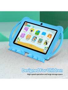 4GB RAM+64GB ROM/7英寸儿童平板电脑/四核1.3GHz/安卓13 MTK8321/1280x800 IPS高清分辨率IPS屏幕/2MP+5MP摄像头/4000mAh大电池/支持WiFi家长控制教育游戏/采用ABS塑料+硅胶BDF D10儿童教育平板电脑（包含：包装盒/数据线/说明书/OTG/卡针）