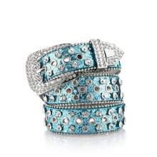 1 pièce Nouvelle mode 2025 Ceinture pour femme style étoile avec décoration de strass, boucle en alliage étincelante avec perles, ceinture polyvalente avec strass sertis pour jeans