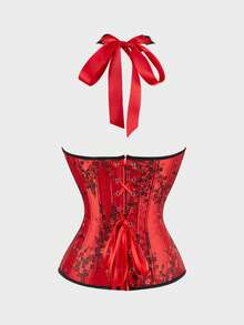 Corset Tops For Women Renaissance Corset Plus Size Floral Corset With Straps - Đỏ - Xem 6