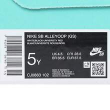 Nike Zapatillas deportivas de exterior de caña baja SB ALLEYOOP (GS), CJ0883-102 para jóvenes - Blanco - Ver 7