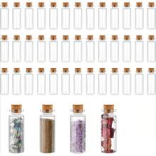 Botellas de pócima con tapones de corcho, pequeños frascos de vidrio DIY, minijars de vidrio transparentes con tapas de corcho, botellas de corcho para exhibición, manualidades, decoración y suministros para fiestas - Multicolor - Ver 2
